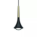 Lodes Rain LED Hängelampe Tropfen 7 Watt 1300 lm in elegantem Schwarz mit goldenen Akzenten.