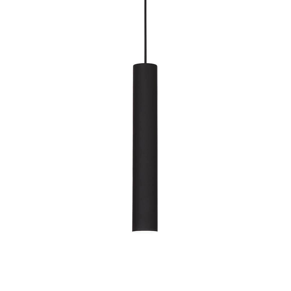 Look Pendelleuchte Zylinder Ø 6cm Schwarz mit schlankem Design und schwarzem Finish.