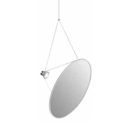 Luceplan Amisol-reflektor 75 eller 110 cm Ø, sirkelformet med metallisert speilmembran i aluminiumsprofil.