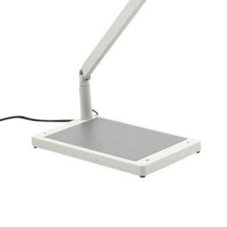 Luceplan Bap Tischfuß mit grauer Ablage und verstellbarem Arm für LEDs.