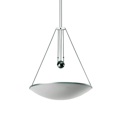 Luceplan Hängelampe Trama mit Zugseil in eleganter, minimalistischem Design und polycarbonat Diffusor.