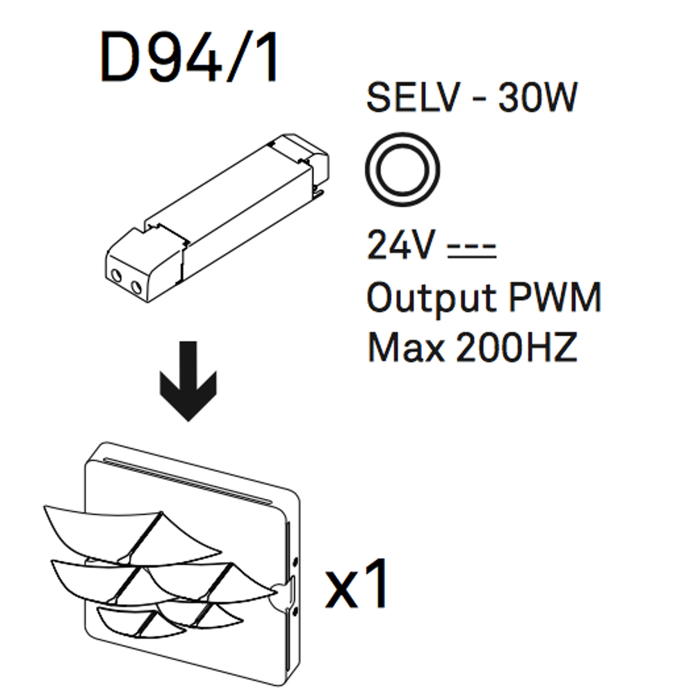Luceplan Ivy LED driver for recessed wall light