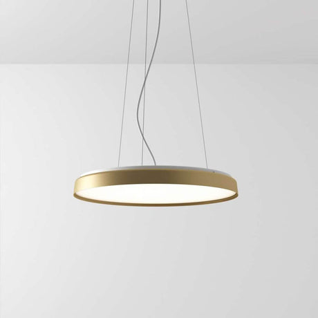 Luceplan LED lampe suspendue Compendium Plate Ø 56 cm avec un design élégant et élancé et un cadre en aluminium anodisé.