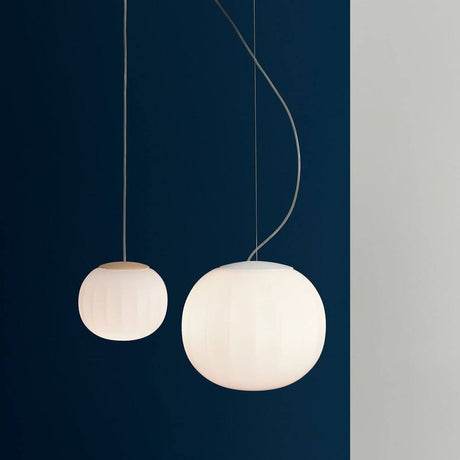 Luceplan LED Hängelampe Lita Ø 14cm Glas in Opalglas, elegante Pendelleuchte von David Dolcini.