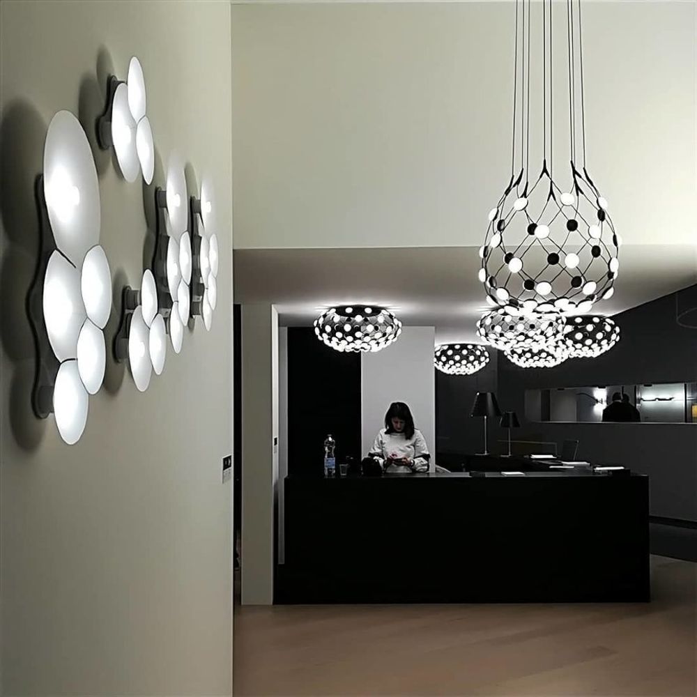 Luceplan LED Lampe à suspendre Mesh Ø 55cm, max. 100cm