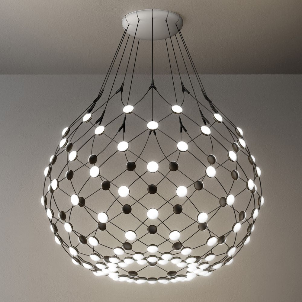 LED hanging lamp Mesh Ø 80cm, max. 300cm