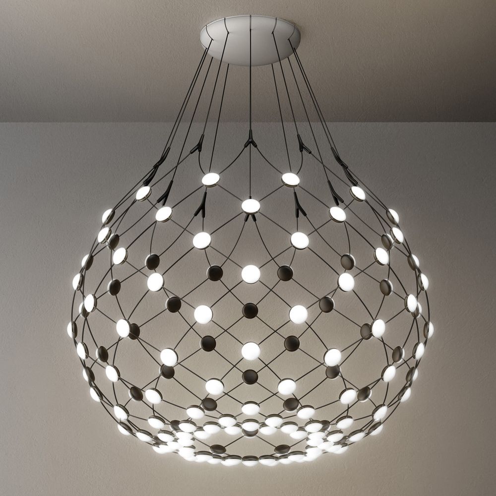 Lecplan LED hængende lampe mesh Ø 80 cm, max. 300 cm