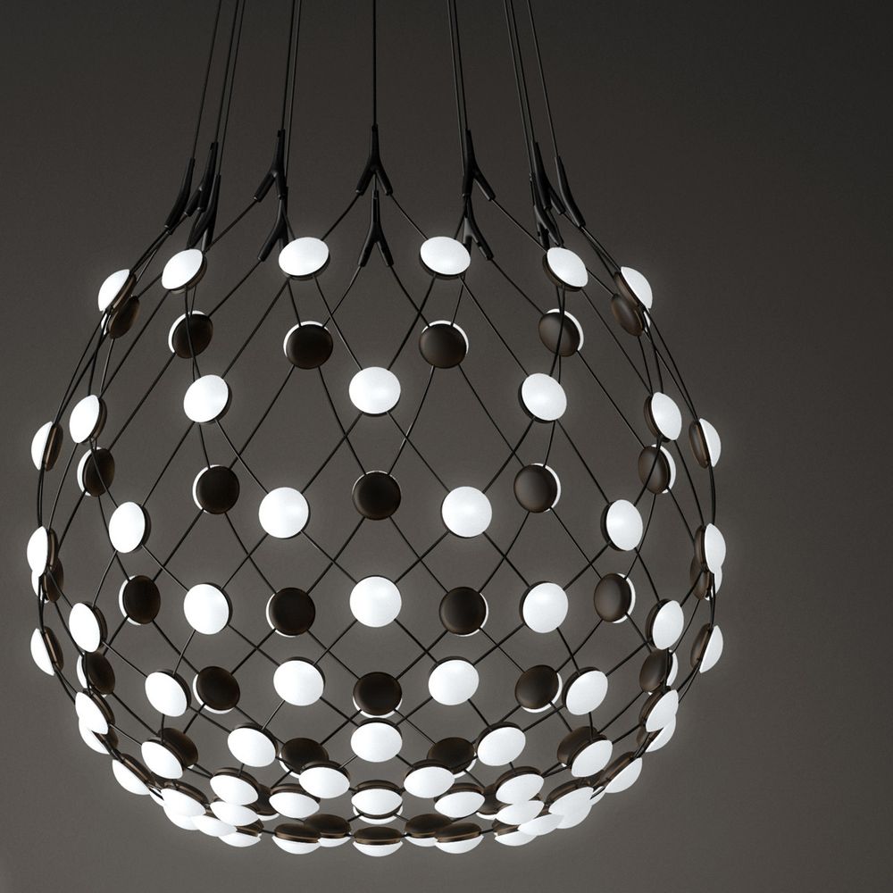 LED hanging lamp Mesh Ø 80cm, max. 300cm