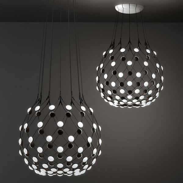Luceplan LED Hängelampe Mesh Ø 80cm, max. 300cm – moderne Designer-Pendelleuchte mit Drahtgitter und LED-Lichtpunkten