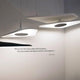Luceplan LED-pendellampe Soleil Noir 120 x 62 cm med moderne design og asymmetrisk oppheng