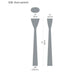 Produktabmessungen der Luceplan LED Stehleuchte Carrara 185cm mit Fußschalter und Design von Alfredo Häberli.