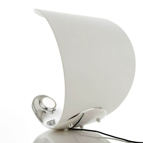 Luceplan LED-bordlampe Curl dimbar i moderne design med dimmer og temperaturjusterbart lys.