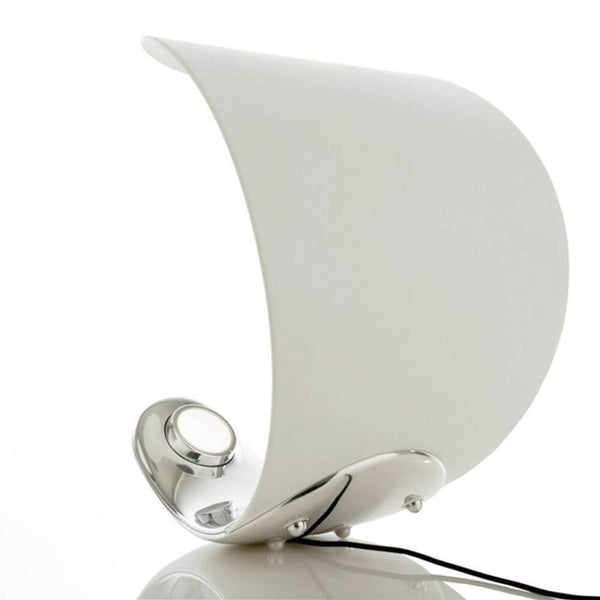 Luceplan LED Curl dimmable table lamp in a modern design with dimmer and variable light temperature.
