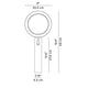Luceplan LED Wandlampe Fly-Too 48cm technische Zeichnung mit Maßen und Designdetails.