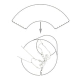 Diagramm zur Montage des Luceplan Lady Costanza Lampenschirms mit 50 cm Durchmesser.