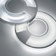 Luceplan Lightdisc LED Leuchte, zwei leuchtende Scheiben in modernem Design mit sanfter Beleuchtung, Ø 40cm.