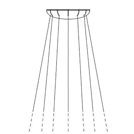 Luceplan Mesh Aufhängung (ohne Body) für Ø 80cm, grafische Darstellung der Aufhängung.