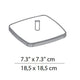 Luceplan Otto Watt Tischfuß 18 x 18cm Skizze mit Abmessungen 18,5 x 18,5 cm