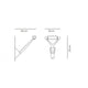 Luceplan Wandlampe Lola Lichtwirkung drehbar, technische Zeichnung mit Maßen 25 cm x 18 cm.