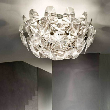 Plafonnier XL Luceplan Hope Ø 109 cm transparent avec lentilles de Fresnel dans un design moderne et de grand diamètre