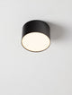 Luldo LED Deckenleuchte Ø 11cm 3000K an der Decke montiert, modernes Design in Schwarz.