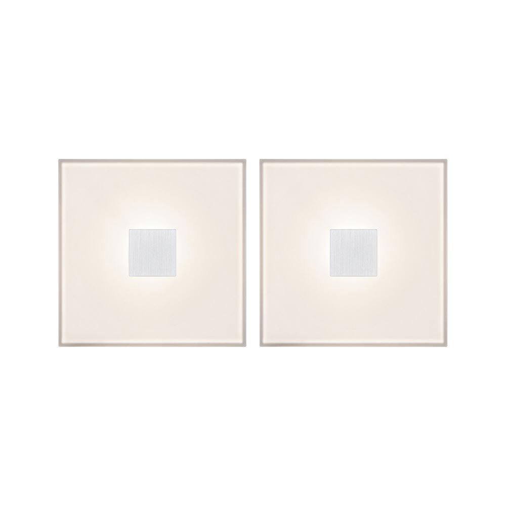 Lumitile LED -laatat neliö 2 asetettu metallimuovi, valkoinen