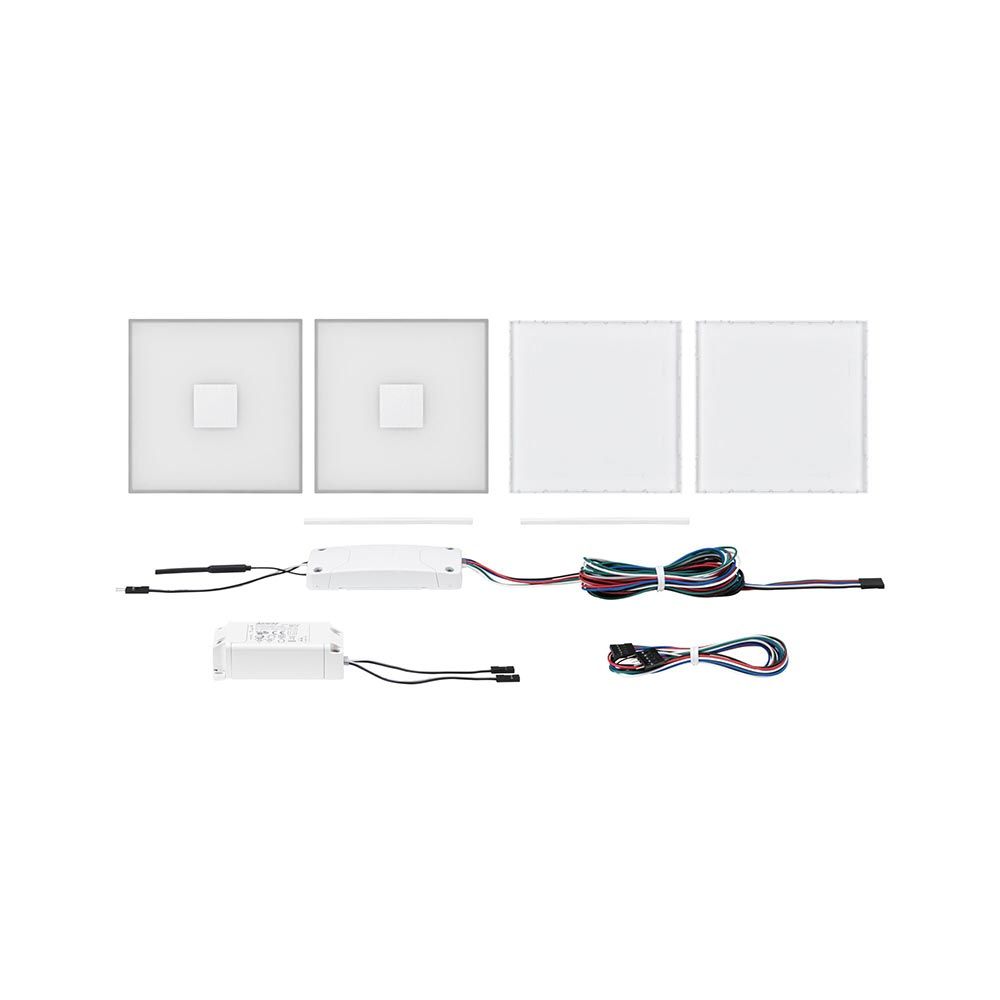 Piastrelle a led lumitili quadrati 2 set metallo bianco