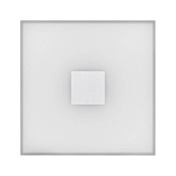 LumiTiles LED Fliesen Square 2er-Set Metall Weiß - quadratische LED Fliese mit einem zentralen quadratischen Element.