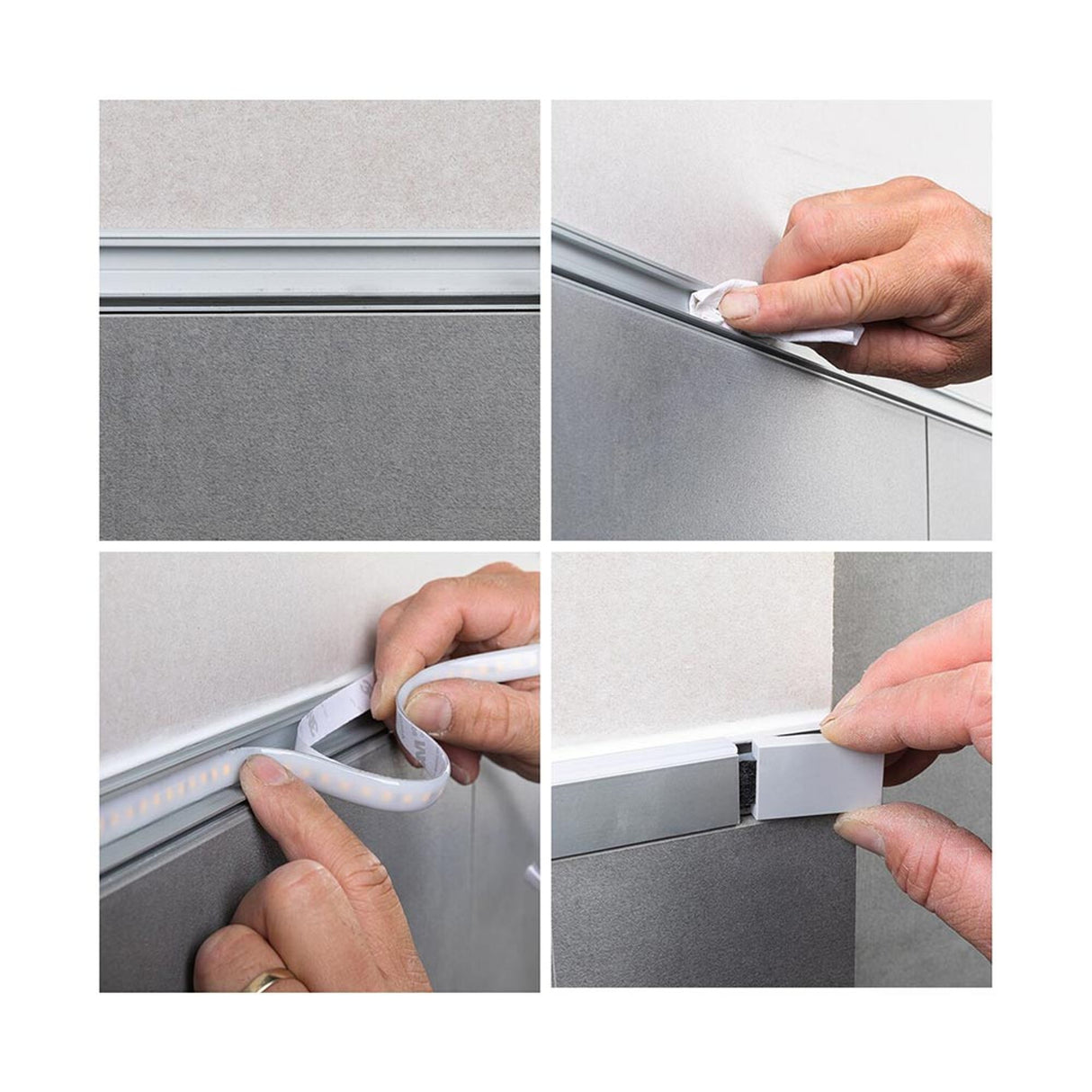 LumiTiles LED Strip 1m Aufbauprofil Top Alu-Eloxiert