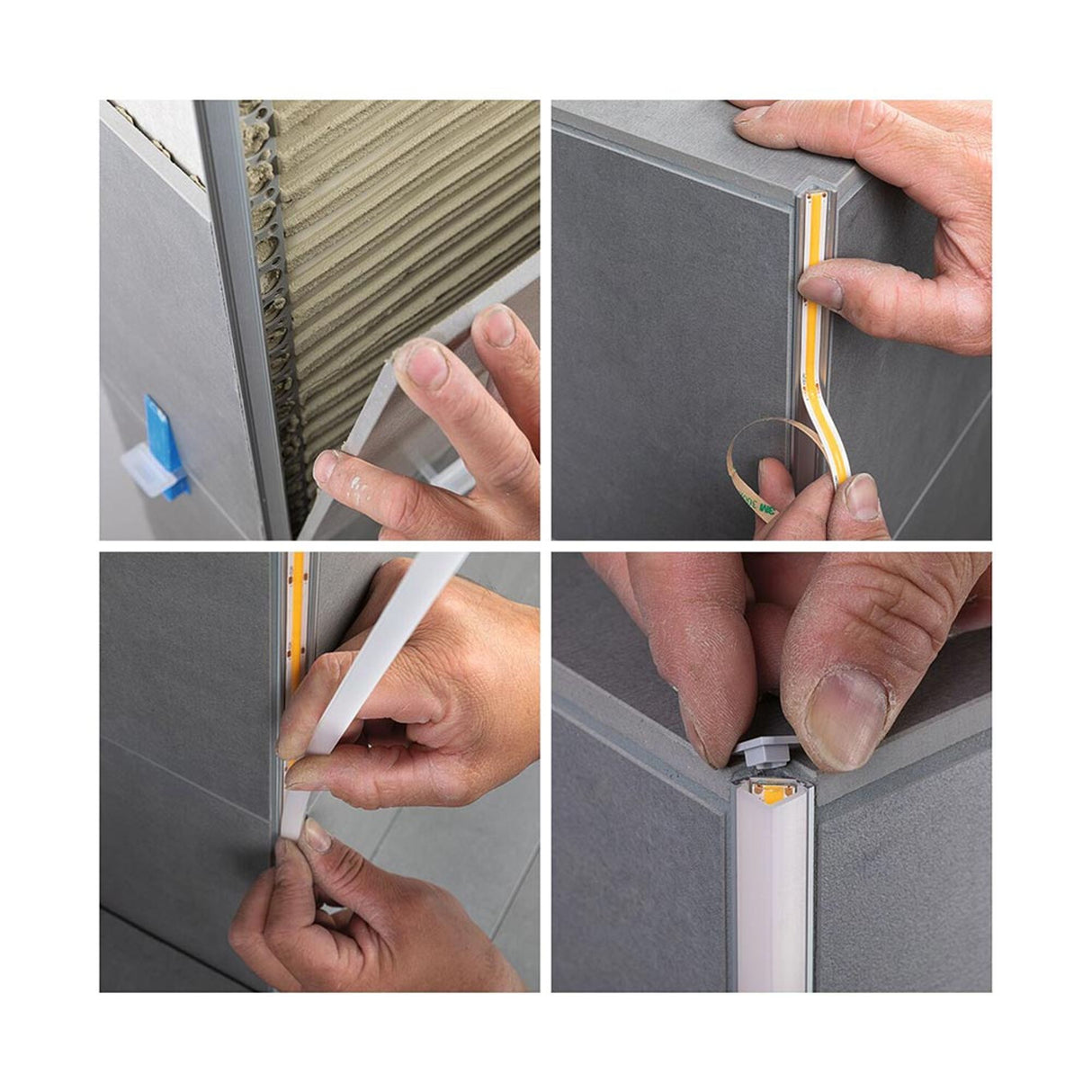 LumiTiles LED Strip Profil Frame 1m Alu-Eloxiert Satin