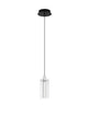Lune LED Pendelleuchte Ø 12cm 3000K Schwarz, Chrom in Glamour-Stil, elegante hängende Leuchte aus Stahl und Glas.