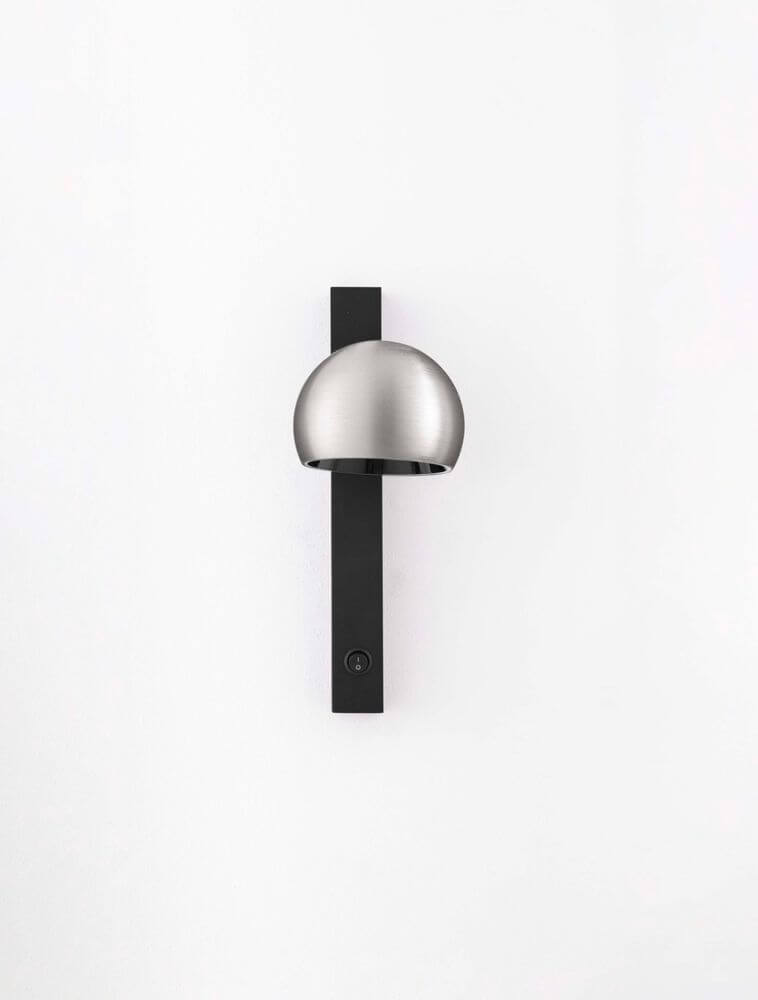 Lusa LED Wandleuchte 3000K in Nickel-Schwarz-Finish, moderne Wandlampe mit eleganter Ausstrahlung.