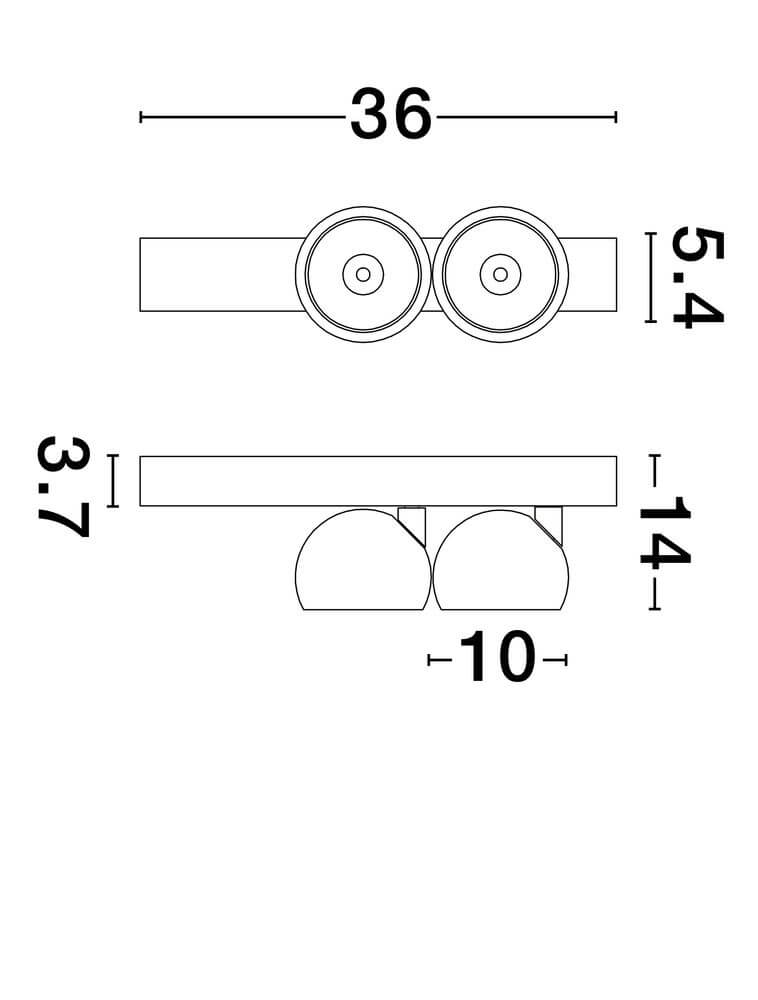 Lusa LED Wandleuchte 2-flammig 3000K