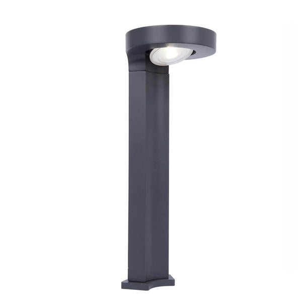 LED Solar-Pollerleuchte Diso IP44 Anthrazit mit beweglichem Kopf für gezielte Beleuchtung.