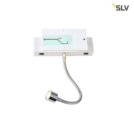 MANA LED Væglampe spot 200 3000K hvid/krom med drejelig LED-Spot til individuel belysning.