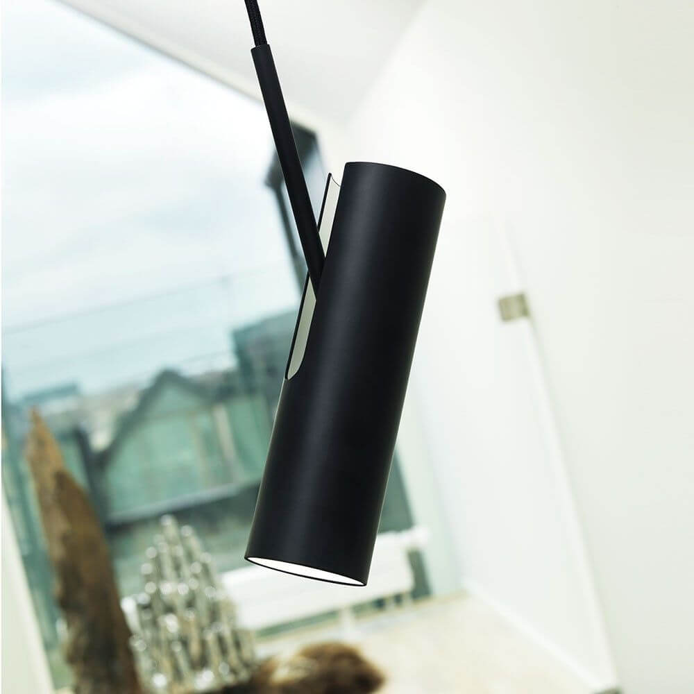 MIB 6 Pendelleuchte mit Stoffkabel Schwarz