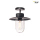 Molat E27 Outdoor Deckenleuchte Anthrazit IP44 mit lackiertem Aluminium und klarem Glas.