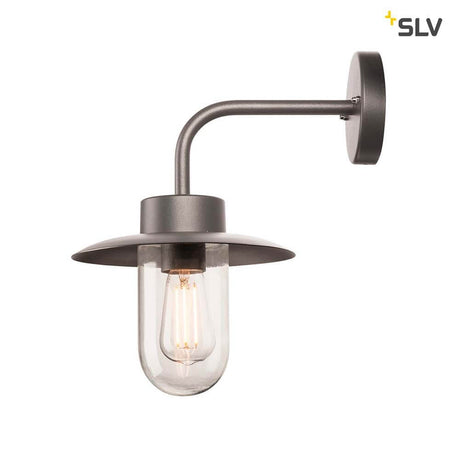 Molat E27 Outdoor Wandleuchte Anthrazit IP44, moderne Außenwandlampe aus Aluminium und Glas