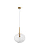 Maeve Pendelleuchte Ø 28cm Gold, Transparent - moderne Hängelampe aus Glas und Aluminium.