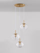 Maeve Pendelleuchte 3-flammig Ø 30cm Gold, Transparent in modernem Design mit Glas und Aluminium.