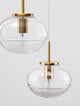Maeve Pendelleuchte 3-flammig Ø 30cm Gold, Transparent mit gläsernen Schirmen.