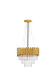 Magnolia Pendelleuchte Zylindrisch 5-flammig Ø 39cm Gold mit elegantem Design und Kristallprismen.