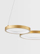 Magnus LED Pendelleuchte 3-flammig 3000K im eleganten Design mit kreisrunden Leuchtmitteln in Gold.