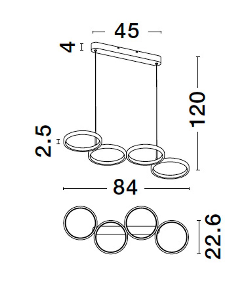 Magnus LED hanger lamp 4-flame 3000K