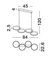Magnus LED hanger lamp 4-flame 3000K