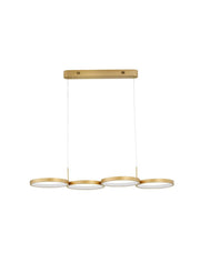 Magnus LED Pendelleuchte 4-flammig 3000K Messing, moderne LED-Pendellampe von Nova Luce mit Dimmfunktion