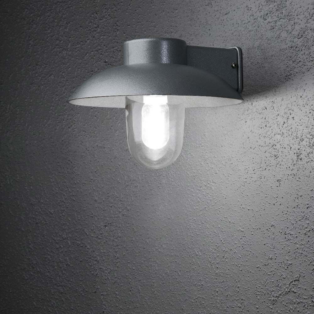Mani Außen-Wandleuchte Silber, klares Glas