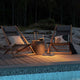 Gemütliche Sitzgelegenheiten am Pool mit der Manorola LED Außenlaterne und entspannender Atmosphäre.