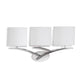 3-flammige Wandlampe Eve in modernem Design mit runden Textilschirmen und metallischem Gestell.