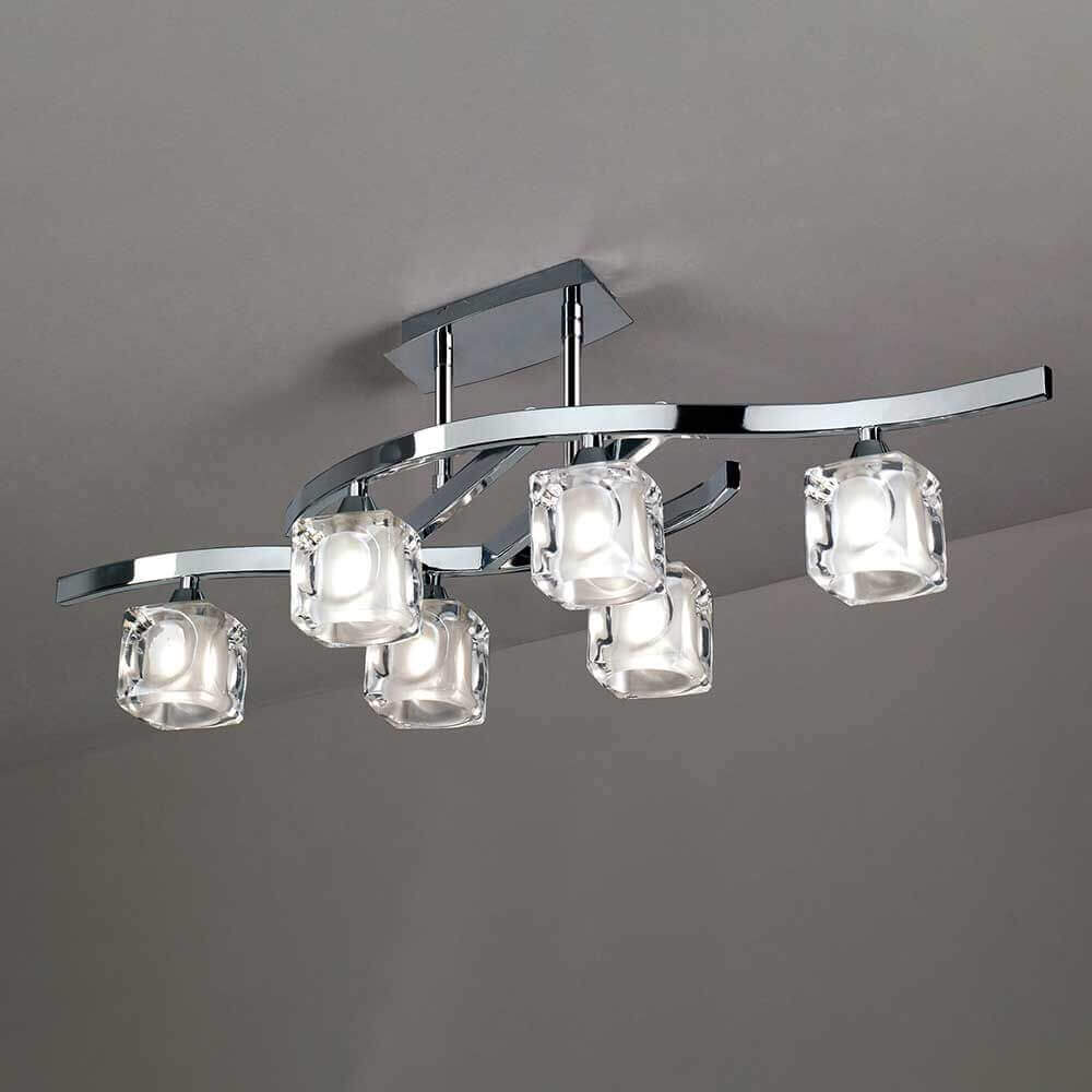 6-flammige Deckenlampe Cuadrax Cristal